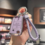 TPU raktų pakabuko dangtelis su raktų pakabuko dirželiu, skirtas VW Volkswagen Golf 7 MK7 Tiguan MK2, skirtas SEAT Ateca Leon FR 2 Ibiza, skirtas Skoda Octavia violetinė