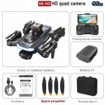 &bdquo;P17 Pro&ldquo; be&scaron;epetis dronas, 8K 5G GPS, profesionali HD aerofotografija, keturios kameros, visakryptis kliūčių vengimo dronas, kvadrokopteris 1 battery juoda