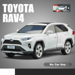1/24 TOYOTA RAV4 SUV Sport Diecast Lydinio Miniatiūrinis Žaislinio Automobilio Modelis Nuotolinio Valdymo Garsas &Scaron;viesa Atitraukiamas Kolekcija Dovana Berniukui balta