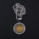 Nerūdijančio plieno vikingų kaklo papuo&scaron;alas - skandinavi&scaron;kas Vegvisir kompasas, besisukantis pakabukas su runomis, Yggdrasil simbolis, vyri&scaron;kas skandinavi&scaron;kas papuo&scaron;alas, dovana, amuletas A pendant