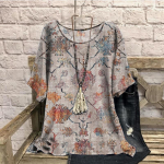 5xl 6xl 7xl Dideli Dydžiai Simetri&scaron;kas Retro Ra&scaron;tas Vasariniai Mar&scaron;kinėliai Kasdieniai Apvalia I&scaron;kirpte Trumpomis Rankovėmis Laisvi Moteri&scaron;ki Drabužiai 5XL