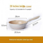 Nelipnus keptuvas su Maifan akmeniu: Vulkaninis akmuo, Tinka indukcijai ir dujoms, Paauk&scaron;tintas dizainas, Maži buitiniai virtuvės indai. 28cm frying pan without lid
