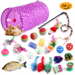 Žaislų rinkinys katėms &bdquo;Crossborder&ldquo;: Interaktyvus erzinimo žaislas, pliu&scaron;inė pelė ir garso žaislai Accessories Color Random