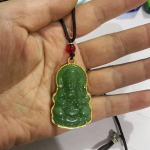 Žalias Baltas Budos Karoliai Moterims I&scaron;skirtinis Kini&scaron;ko Stiliaus Maitrėjos Budos Karolių Pakabukas Moteri&scaron;kas Amuletas Hinduizmo Dovanos