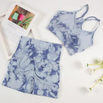 Ties dažų jogos rinkinys Moteri&scaron;ki jogos &scaron;ortai auk&scaron;tu liemeniu Besiūliai treniruotėms antblauzdžiai Besiūlis sportinis kostiumas Dviratis bėgimo liemenėlė Sportinis kostiumas Elastinga kūno rengybos apranga L