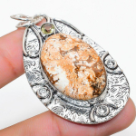 Lemon Chrysoprase, Citrine 925 Sterling Silver Jewelry Pendant 2.44 z3e49