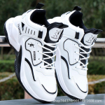 Vyri&scaron;ki, atsparūs vandeniui auk&scaron;ti krep&scaron;inio batai &ndash; pavasario/rudens odiniai laisvalaikio sportiniai bateliai mink&scaron;tu padu 38