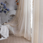 Bohemijos kutai Tiulio prabangios lininės langų užuolaidos svetainei Modernios &scaron;ydinės užuolaidos Miegamojo dekoracija W150xL240CM(Hook Top)