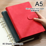 A5/B5 segtuvinis studento sąsiuvinis, verslo laisvalapių bloknotas, dienora&scaron;tis, darbo susitikimų protokolas, kelionių žurnalas, keičiami vidiniai lapai A5