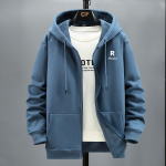 Vyri&scaron;kas pliu&scaron;inis kardiganas su gobtuvu - Nauja mada, Ruduo/Žiema, Didelis dydis, Laisvo kirpimo &scaron;varkas 9XL