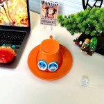 Vienas Gabalas Puodelis Vandens Puodelis Anime Cosplay Luffy Ace Sabo Chopper Keramikos Puodelis Character Print Skrybėlės Formos Kavos Puodelis &Scaron;ventės Reikmenys 401-500ml