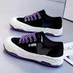 Moteri&scaron;ki laisvalaikio drobiniai sportbačiai, moteri&scaron;ki mokasinai, mink&scaron;ti butai, kvėpuojantys audiniai, universalūs juodi bateliai, moteri&scaron;ki tinkliniai batai 36