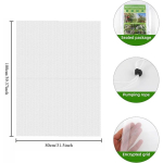 2 vnt. Sodo tinklelis augalams, Tinklelis su rai&scaron;teliu, 100x80cm Sodo tinklelis nuo vabzdžių Augalų uždangalas vaisių medžiams, daržovėms, gėlėms apsaugoti 2PCS balta