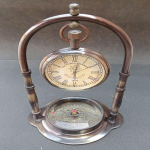 Jūrinis laivo stalo laikrodis, stalinis jūrų kompasas su pakabinamu laikrodžiu, stilingas stalinis kompasas, Tėvo diena, mamos dovana