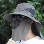 Vasarinė greitai džiūstanti &bdquo;Boonie&ldquo; vyri&scaron;ka moteri&scaron;ka kepurė lauko veido kaukė plataus kra&scaron;to kepurė, apsauganti nuo saulės plačiabrylė kepurė, skirta žvejybai, medžioklei