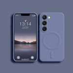 Prabangus skysto silikono magnetinis dėklas Samsung Galaxy S24 S 24 S23 Ultra Plus S24Ultra, skirtas Magsafe dėklams, belaidžio įkrovimo dangtelis For Samsung S23 Plus