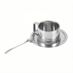 Auk&scaron;tos kokybės nerūdijančio plieno kavos puodelis vandens puodelio mai&scaron;ymo puodelio puodelis / pieno puodelis su lėk&scaron;te ir &scaron;auk&scaron;tu 200ml with plate&spoon