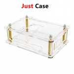 Universalus permatomas akrilinis dėklas, skirtas &bdquo;Orangepi 5/5B&ldquo; su au&scaron;inimo ventiliatoriumi ir &scaron;ilumos kriaukle