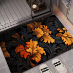 Klevo lapo diatomito purvo stiliaus grindų kilimėlis, namų ūkio įėjimo durų kilimėlis, vonios kambario sugeriantis kojų kilimėlis, vonios kambario grindų kilimėlis 80 * 120cm