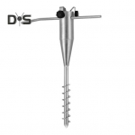 Sraigtinis kiemo skėčio laikiklis, tvirtas, atsparus oro sąlygoms, lauko, paplūdimio, smėlio, kiemo, vejos skėčio stovas, skėčio pagrindas, įsmeigiamas į žemę sidabras