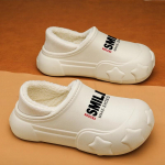 Moteri&scaron;ki Vyri&scaron;ki &Scaron;lepetės EVA Vandeniui Atsparios Žieminės &Scaron;iltos Patogios Pūkuotas Pliu&scaron;inis Pamu&scaron;alas Užsimaunamos Namų Namų Platforminės Klumpės Batai Vidui Laukui 36-37