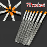7pcs/set UV Gel Acrylic Crystal Nail Art Design Builder Salon Painting Brush Pen Set Hand beauty tools accessory A