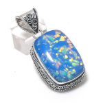Blue Triplet Opal Handmade 925 Sterling Silver Jewelry Pendant 1.97 c1o97
