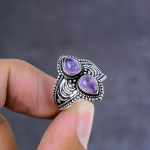 Sage Amethyst Handmade 925 Sterling Silver Ring Size 11 Gift For Her l1z64