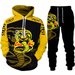 Juokingas Cobra Kai 3D spausdinimo sportinis kostiumas, vyri&scaron;kas &scaron;aunus gobtuvas/kelnės/kostiumas Hip Hop 2022 m. madinga ilgomis rankovėmis bėgiojanti sportinė apranga, sportinis komplektas XL
