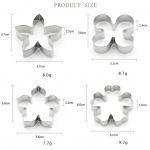 4 vnt./rinkinys Nerūdijančio plieno gėlių sausainių pjaustyklės formelės Sausainių formelė Fondanto pyragų dekoravimo kepimo įrankiai Virtuvės kepimo reikmenys