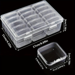 Skaidrus Ne&scaron;iojamas Dulkėms Atsparus Stalčius Karoliukų ir Smulkmenų Laikymui 17x11x6 cm