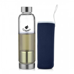 Octavius | Borosilikatinio stiklo butelis | Žaliosios arbatos butelis su sieteliu - 520 ml | Stiklinis vandens butelis su infuzeriu | Arbatos filtras-sietelis (520 ML)