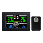 Didelės rai&scaron;kos orų prognozės laikrodis su temperatūros ir drėgmės stebėjimu