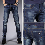 Vyri&scaron;ki džinsai Laisvalaikio vyri&scaron;ki džinsai Elastinės Slim Fit kelnės Korėjieti&scaron;kos mados kelnės 30