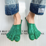 Dizainas Juokingi &Scaron;lepetės Vyras Avalynė Namai Batai Vyri&scaron;ki Paplūdimio &Scaron;lepetės Berniukai Unisex &Scaron;lepetės Žalia Bigfoot Linksma Helovinas Juokinga 39