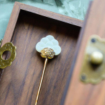 Klasikinė vintažinė etninio stiliaus tiara, senovinio aukso apdirbimo technika, natūralus chalcedonas, laimingi debesys, plaukų papuo&scaron;alas, hanfu aksesuarai