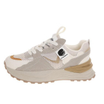 Qiao Feifei moteri&scaron;ki retro tėčio sportbačiai - storu padu, tinklelio, kasdieniai vafliniai sportbačiai pavasariui ir rudeniui Size 37 mėlyna/pilka spalva