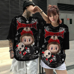 LaBuBu Laisvi mar&scaron;kinėliai vyrams ir moterims 3D spaudinys trumpomis rankovėmis porų apranga populiarus internete madingas trumpomis rankovėmis vir&scaron;us S