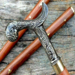 Antikvarinio stiliaus Viktorijos laikų vintažinė dizainerio žalvario rankena lazda medinė vaik&scaron;čiojimo lazda M aero