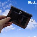 Skaidrus vandeniui atsparus PVC vizitinių kortelių laikiklis Mini piniginė mergaičių monetų piniginė