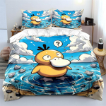 Japoni&scaron;ko Anime Pokemon Psyduck Spausdinamas Lovos Patalynės Komplektas Antklodės Užvalkalas 1 Antklodės Užvalkalas 2 Pagalvių Užvalkalai Suaugusiems ir Vaikams Patalynės Komplektas Prabangus EU Twin 135X200cm blue