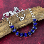 Lapis Lazuli Karoliai Rankų darbo Papuo&scaron;alai, 925 Prabuotas Sterlingų Sidabro Karoliai Dizainerio Brangakmenių Papuo&scaron;alai Reguliuojama Grandinėlė Karoliai Dovana Mamai