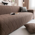 Žakardinis Velvetas Dryžuotas Sofa Užvalkalas, Elastingas Tampus Apsauginis Užvalkalas, Dekoracija Svetainėse, Miegamuosiuose ir Biuruose - Patvarus ir Neslystantis three people [applicable to 190-230cm sofa]