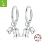 S925 sidabrinis slėnio leliukų gėlės ausies sagtelė moterims, eleganti&scaron;kas ir dosnus temperamentas gėlių auskarai auskarai 925 silver