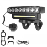Dviračių žibintai Vandeniui atsparūs Įkraunami Ne&scaron;iojami Universalūs 8/5 LED 20/12 SMD Motociklų prožektoriai 6 ap&scaron;vietimo režimai LED priekinis žibintas