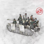 1/35 Dervos figūrėlė Nedažytas modelio rinkinys, Antrojo pasaulinio karo karinė tema, (13 kareivių, jokių tankų) Nesurinktas ir nedažytas GK, bedugnė