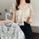 Liemenuotas berankovis kardiganas su i&scaron;kirpimais, madinga rudeninė liemenė, moteri&scaron;kas madingas korėjieti&scaron;ko stiliaus laisvas ir universalus ni&scaron;inis topas One Size