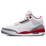 Air Jordan 3 Retro Cardinal Red Vyri&scaron;ki sportbačiai Balti &Scaron;viesiai-Kario spalvos Cementiniai-Pilki CT8532-126 48.5