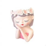 Fairy Head Flower Pot Creative Holder for Photos in Garden Or Party Settings rožinė