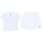 Under Armour vienspalviais mar&scaron;kinėliais trumpomis rankovėmis su apvalia apykakle ir sportiniais &scaron;ortais laisvalaikio komplektas Vyri&scaron;ki komplektai Baltas 21500513-100+21500201-100 S